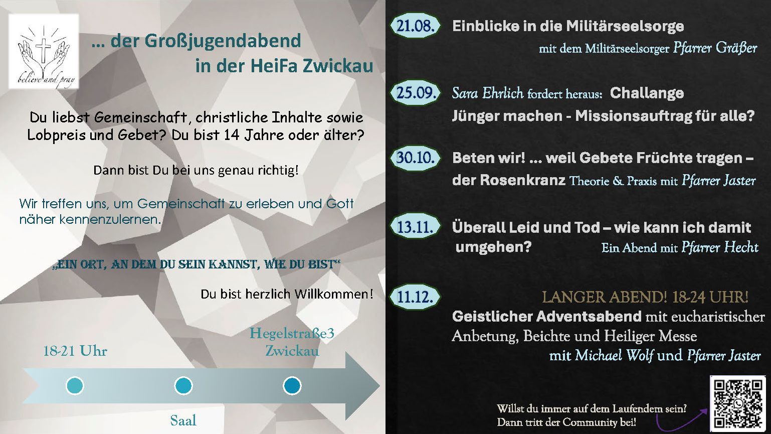 2026 Plakat believe and pray Halbjahr 2